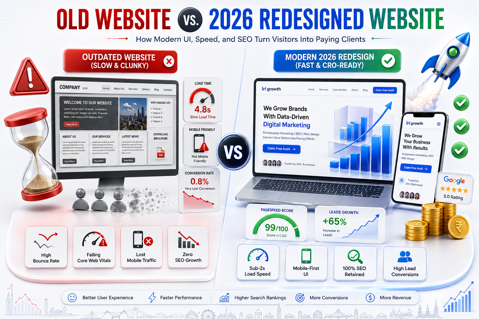 Website Redesign in 2026: Signs, Cost, and How to Get It Right - IRL Growth